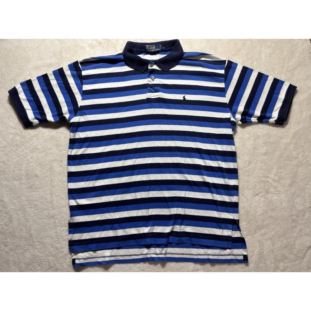 Polo Ralph Lauren Short Sleeve Striped Polo Shirt Size Large